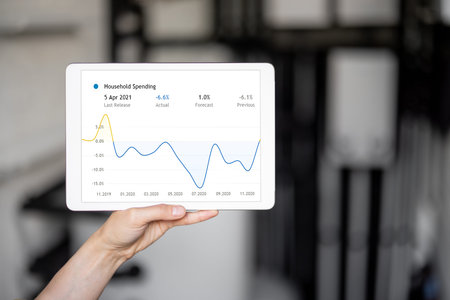 Digital tablet in the boiler room at homeの写真素材