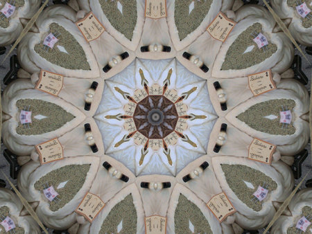 Grey and cream loop abstract