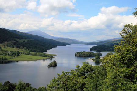 Queen's view of Loch Tummel, Perthshire, Scotlandの写真素材