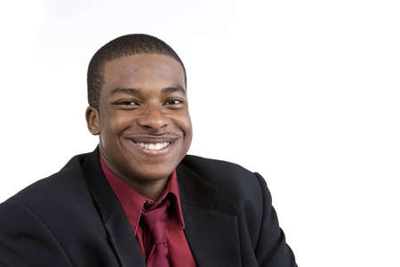 African American Male Model over white backgroundの写真素材