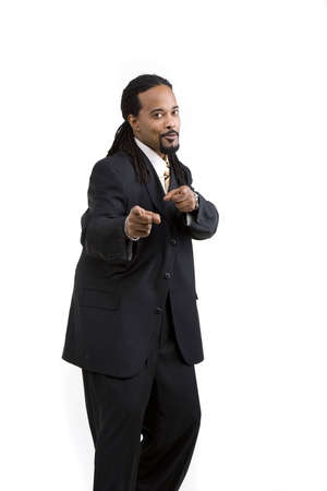 African American Male Model over white backgroundの写真素材