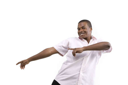 African American Male Model over white backgroundの写真素材