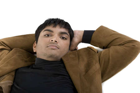 Male Model over a white backgroundの写真素材