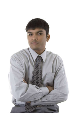 Male Model in business clothes over white backgroundの写真素材
