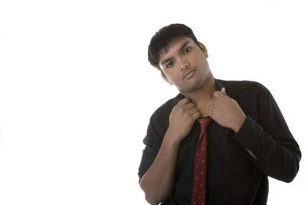 Male model over white backgroundの写真素材