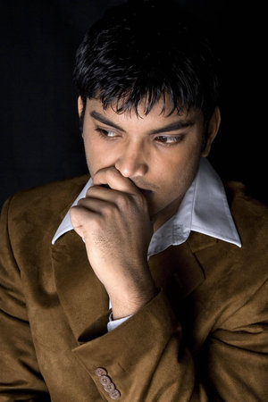 Male Model over black background