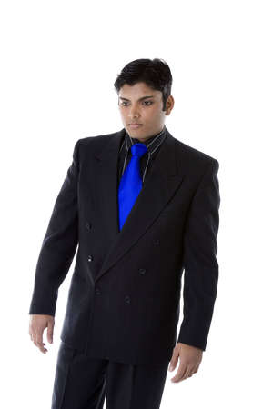 Adult Male Indian Model in business suit over white backgroundの写真素材