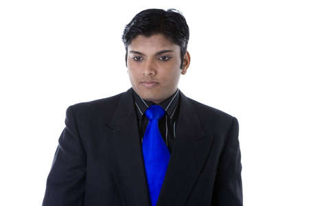 Adult Male Indian Model in business suit over white backgroundの写真素材