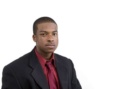 African American Male Model over white backgroundの写真素材