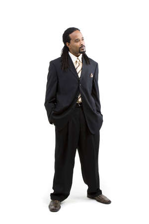 African American Male Model over white backgroundの写真素材