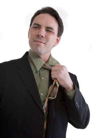 Male Model in Business suit over white backgroundの写真素材