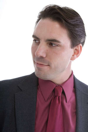 Male Model in Business suit over white backgroundの写真素材