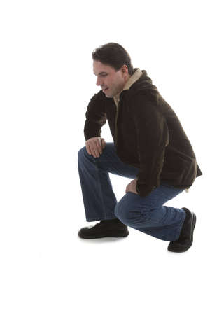Male model in Casual clothes over white backgroundの写真素材