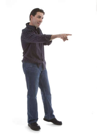 Male model in Casual clothes over white backgroundの写真素材