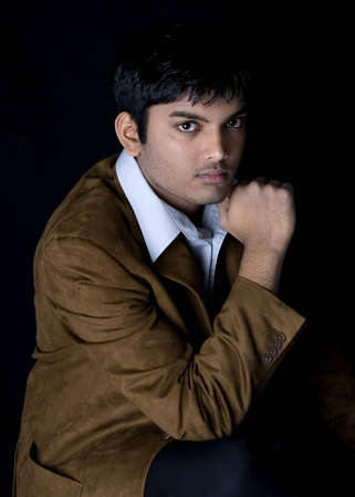 Male Model over black backgroundの写真素材
