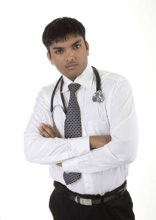 Male Medical Professional over white backgroundの写真素材