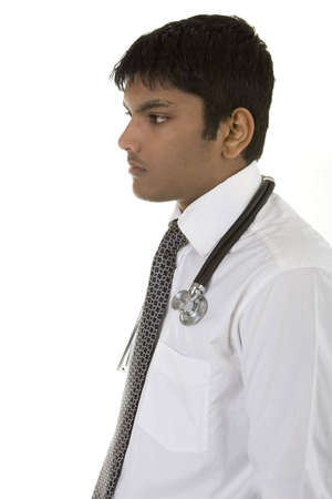 Male Medical Professional over white backgroundの写真素材