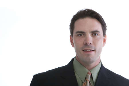 Male Model in Business suit over white backgroundの写真素材