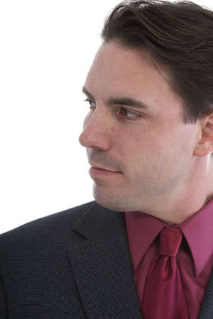 Male Model in Business suit over white backgroundの写真素材