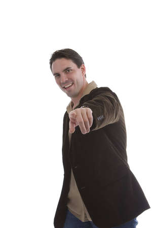 Male model in Casual clothes over white backgroundの写真素材