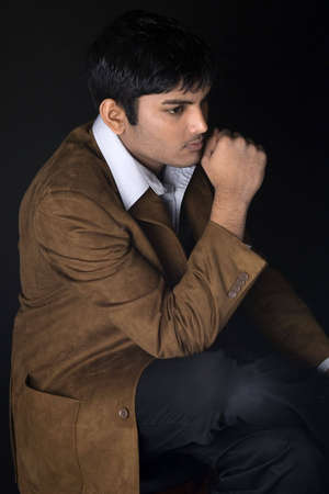 Male Model over black backgroundの写真素材