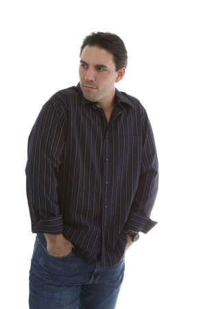 Male model in Casual clothes over white backgroundの写真素材
