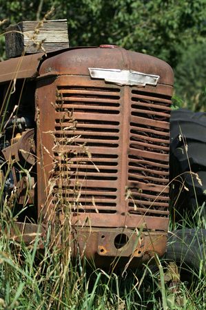 OLD DEERING TRACTOR FRONT ENDの写真素材