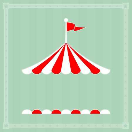 Circus tent on striped backgroundのイラスト素材
