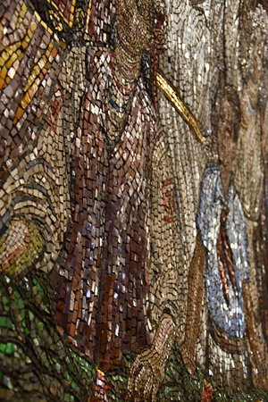 Lovely vertical view of a decorative wall mosaic textureの写真素材