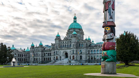 Victoria British Columbia /Canada- 01/30/2014: The British Columbia parliamentary building in Victoria British Columbia Canada.のeditorial素材