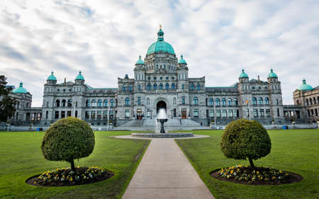 Victoria British Columbia /Canada- 01/30/2014: The British Columbia parliamentary building in Victoria British Columbia Canada.のeditorial素材
