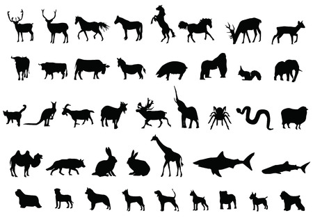 sillhouette of animalsのイラスト素材