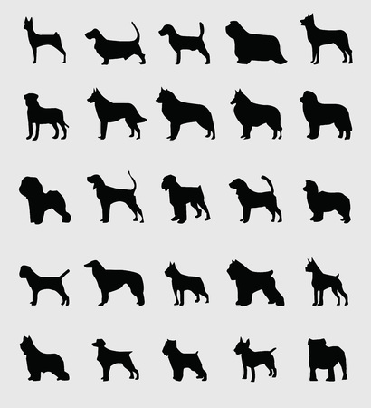sillhouette of dogsのイラスト素材