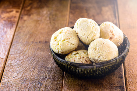 many cheese breads, Brazilian snack made with Minas cheese.の写真素材