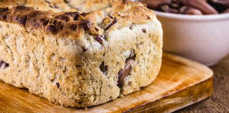 homemade vegan bread, made with pine nuts, without products of animal origin.