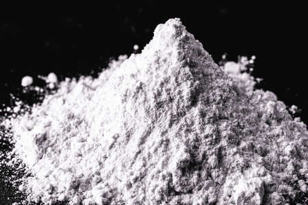 Powdered dolomite. It is a mineral with a clay-like texture and is rich in calcium and magnesium. Derived from limestone rocks, in powders it is used in beauty treatmentsの写真素材