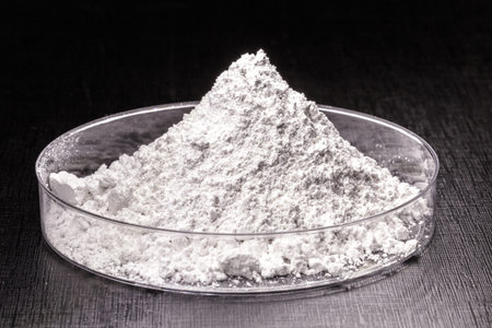 calcium chloride being prepared in the laboratory. It is a chemical substance of formula CaCO.