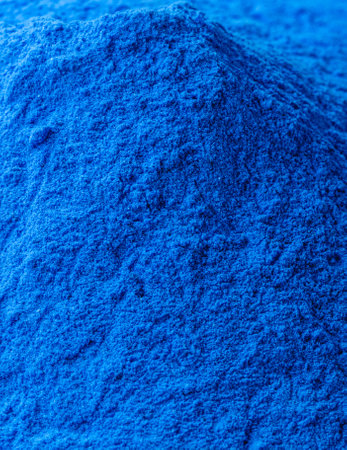 Copper sulfate, a chemical compound, works as an algaecide. Used in swimming pools, agriculture and gardening use the mineral compound a lot to avoid fungal infestations in cropsの写真素材