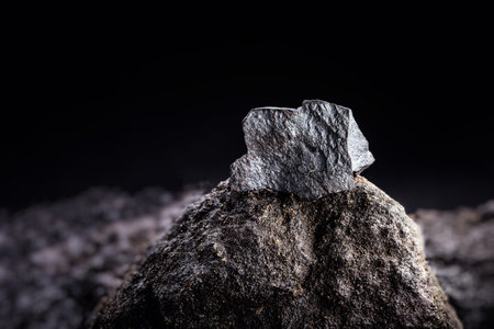 iron pray on a rocky base. Ore found in mineral extraction mine