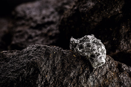 geology, pray being dug in a mine. Metal stone, ore used in industry