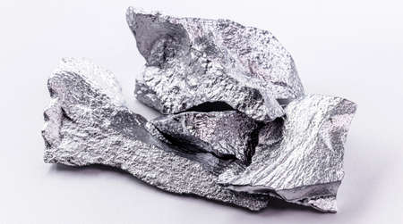 pure silicon stones isolated on white backgroundの写真素材