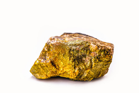 Uranium, radioactive ore on isolated white backgroundの写真素材