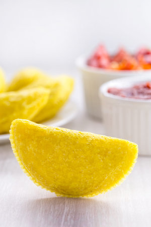fried pastry of corn dough typical of Brazilの写真素材