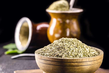 yerba mate, a plant used to make chimarrÃ£o, a typical drink from South Americaの写真素材