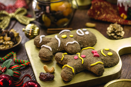 Homemade gingerbread man, Christmas kitchen, Christmas tradition of end-of-year parties
