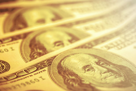 details of the 100 dollar bill, president franklin. American economy concept