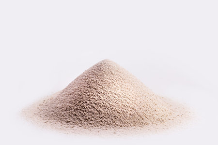 Whey Protein or Creatine, food supplement to gain muscle mass, energy. White background with copyspaceの写真素材