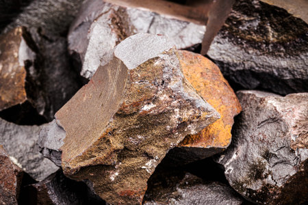 hematite ore, the main source of iron for steelmaking, raw material for the metallurgy and...