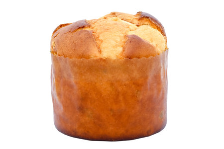 slice of panettone, homemade bread baked with truffled chocolate chips, traditional for Christmas in Brazil and Italy.の写真素材