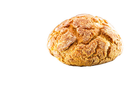 Traditional Brazilian biscuit called Broa de Milho ou de fubÃ¡, on an isolated white background,...